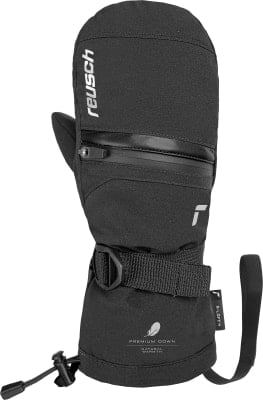 Schwarze Reusch Skifäustlinge mit Logo und Reißverschluss für einfache Handhabung. Schwarze Reusch Skifäustlinge mit Logo und Reißverschluss für einfache Handhabung.