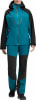 Damen-Outdoorjacke und Hose in Dunkelblau und Schwarz.