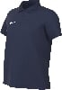 Ein dunkelblaues Nike Poloshirt mit weißem Logo auf der linken Brust.