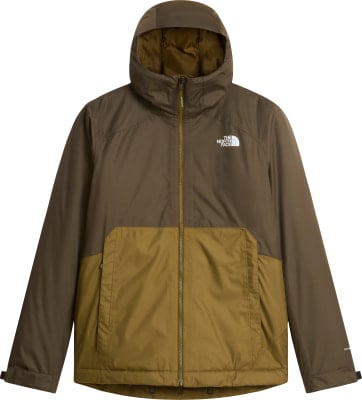 Braune Herrenjacke von The North Face mit Kapuze und zweifarbigem Design.