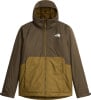 Braune Herrenjacke von The North Face mit Kapuze und zweifarbigem Design.