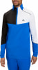 Herren-Langarmjacke mit durchgehendem Reißverschluss in Blau, Weiß und Schwarz.