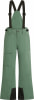Grüne Skihose mit Latz und schwarzen Trägern.