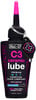 Flasche mit pinkem Verschluss und Muc-Off C3 Ceramic Lube Kettenöl.