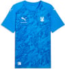 Blaues Puma-Trikot mit Logo und Muster, unten die Aufschrift IN.