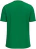Grünes kurzärmeliges T-Shirt, von hinten gezeigt.