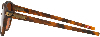 Brille in Schildpattoptik mit orangefarbenen Gläsern und goldenem Oakley-Logo.