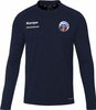 Dunkelblaues Langarmshirt mit Kempa und Intersport Logo.