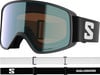 Salomon Skibrille mit schwarzem Rahmen und blau-braunen Gläsern.