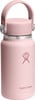 Eine rosa Hydro Flask Flasche mit Henkel und Logo.