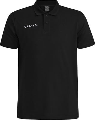 Schwarzes Herren-Poloshirt mit Craft-Logo auf der Brust. Schwarzes Herren-Poloshirt mit Craft-Logo auf der Brust.