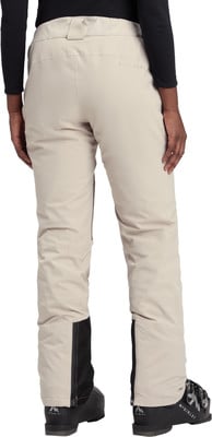 Damen-Skihose in Beige mit schwarzen Reißverschlüssen an den Beinabschlüssen. Damen-Skihose in Beige mit schwarzen Reißverschlüssen an den Beinabschlüssen.