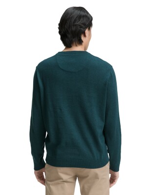 Tom Tailor Basic Crewn kötött férfi pulóver