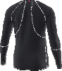 Schwarzes Herren-Thermo-Langarmshirt mit weißer Naht.