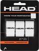 Verpackung von drei weißen HEAD Prime Tour Perforated Griffbändern mit Logo.