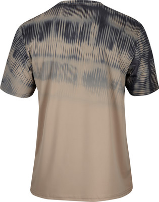 Herren-T-Shirt mit kurzen Ärmeln und einem Tie-Dye-Muster in Beige und Dunkelgrau. Herren-T-Shirt mit kurzen Ärmeln und einem Tie-Dye-Muster in Beige und Dunkelgrau.