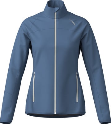 Damenjacke in Blau mit Reißverschluss und Löffler-Logo, seitliche Taschen. Damenjacke in Blau mit Reißverschluss und Löffler-Logo, seitliche Taschen.