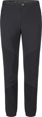 Schwarze Outdoorhose mit Kontrastpaneelen und elastischem Bund. Schwarze Outdoorhose mit Kontrastpaneelen und elastischem Bund.
