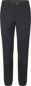 Schwarze Outdoorhose mit Kontrastpaneelen und elastischem Bund.