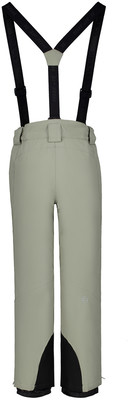 Grüne Skihose mit schwarzen Hosenträgern und schwarzen Beinabschlüssen. Grüne Skihose mit schwarzen Hosenträgern und schwarzen Beinabschlüssen.
