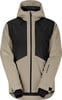 Beige Jacke mit schwarzen Einsätzen und SCOTT-Logo am Ärmel.