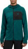 Herren dunkelgrüne Fleecejacke mit Kapuze und schwarzer Tasche.