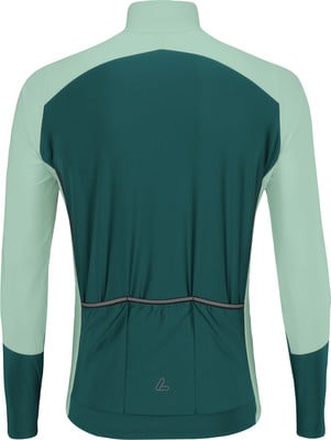 Grüne Herren-Radjacke mit langen Ärmeln und Reflektorstreifen.