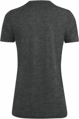 Rückansicht eines dunkelgrauen kurzärmeligen T-Shirts. Rückansicht eines dunkelgrauen kurzärmeligen T-Shirts.