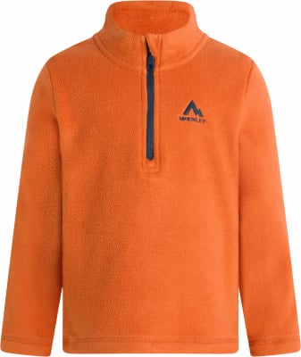 Orange Fleece-Pullover mit kurzem Reißverschluss und McKinley-Logo. Orange Fleece-Pullover mit kurzem Reißverschluss und McKinley-Logo.