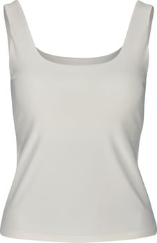 Damen-Tanktop in Weiß mit Rundhalsausschnitt.