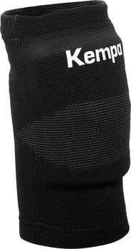 Schwarze Sport-Knieschoner-Bandage mit Kempa-Logo.
