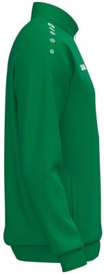 Grüne Herrenjacke mit weißem Logo auf der Schulter und Schriftzug auf der Brust. Grüne Herrenjacke mit weißem Logo auf der Schulter und Schriftzug auf der Brust.
