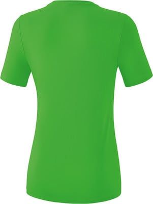 Grünes T-Shirt mit kurzen Ärmeln von hinten gezeigt. Grünes T-Shirt mit kurzen Ärmeln von hinten gezeigt.
