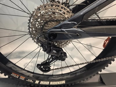 Schaltwerk eines Mountainbikes mit Kassette und Kette. Schaltwerk eines Mountainbikes mit Kassette und Kette.