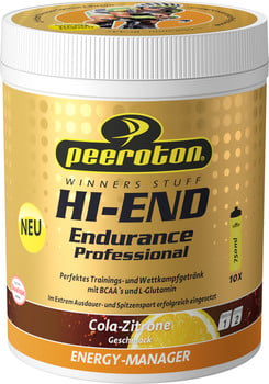 Dose mit Peeroton HI-END Endurance Professional Energy Drink, Cola-Zitrone Geschmack.