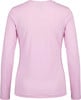Damen-Langarmshirt in Rosa mit Rundhalsausschnitt.