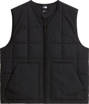 Schwarze gesteppte Weste von The North Face mit Reißverschluss und Taschen.