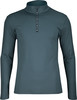 Graues Herren-Langarmshirt mit kurzem Reißverschluss am Kragen.