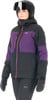 Damen-Skijacke mit violetten und schwarzen Einsätzen und pinkem Reißverschluss.