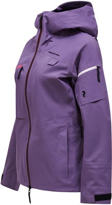 Lila Peak Performance Damenjacke mit Kapuze und vielen Taschen. Lila Peak Performance Damenjacke mit Kapuze und vielen Taschen.