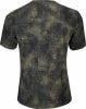 Herren-T-Shirt mit kurzen Ärmeln und einem Camouflage-Muster in dunklen Farben.