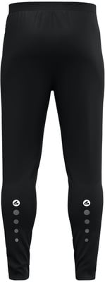 Schwarze Sporthose mit Logo und Punkten am Bein. Schwarze Sporthose mit Logo und Punkten am Bein.