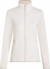 Damen-Fleecejacke in Weiß mit Stehkragen und Reißverschluss.
