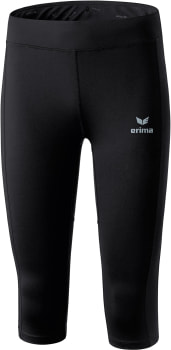 Schwarze Erima 3/4-Leggings mit Logo auf dem Oberschenkel.