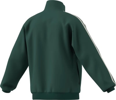 Grüne Herrenjacke mit weißen Streifen an den Ärmeln und Stehkragen. Grüne Herrenjacke mit weißen Streifen an den Ärmeln und Stehkragen.