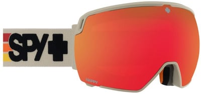 SPY+ Skibrille mit rotem Spiegellinsen und beige Band. SPY+ Skibrille mit rotem Spiegellinsen und beige Band.