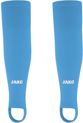 Hellblaue Wadenstrümpfe mit weißem JAKO-Logo und Fußschlaufe. Hellblaue Wadenstrümpfe mit weißem JAKO-Logo und Fußschlaufe.
