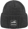 Dunkelgraue Strickmütze mit Berg-Logo und dem Schriftzug Adventure.
