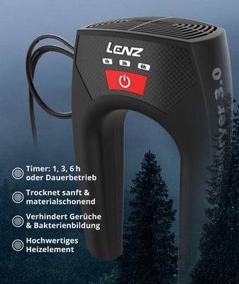 LENZ 3.0 Trockner mit Timer, schonender Trocknung und hochwertigem Heizelement. LENZ 3.0 Trockner mit Timer, schonender Trocknung und hochwertigem Heizelement.