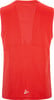 Rotes nahtloses Shirt mit reflektierenden Elementen unten.